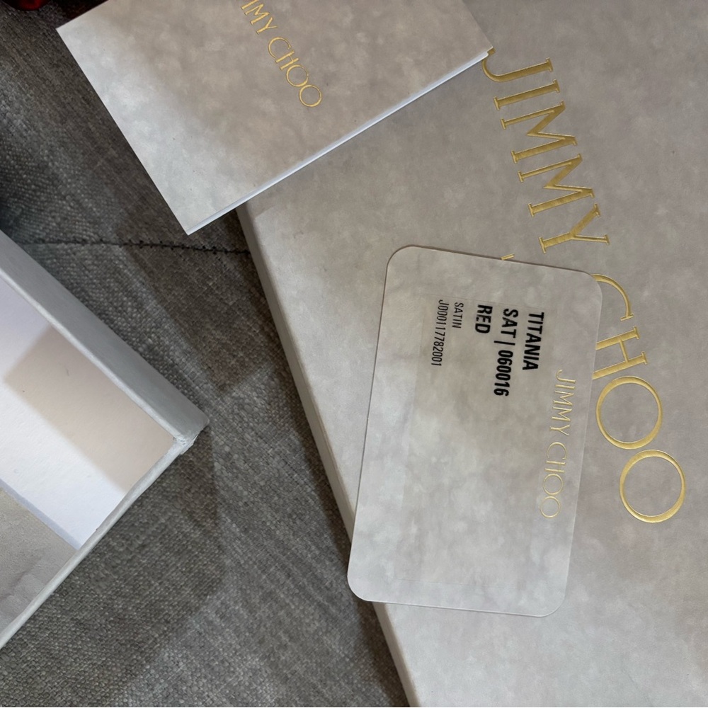 Jimmy Choo  Titania Red Satin Jeweled Evening Clutch - Picture 4 of 5